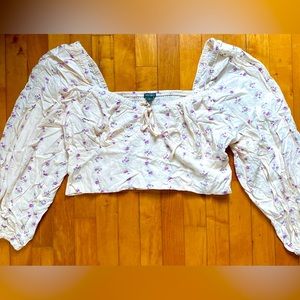 Wild Fable Juniors White Ruffled Crop Top